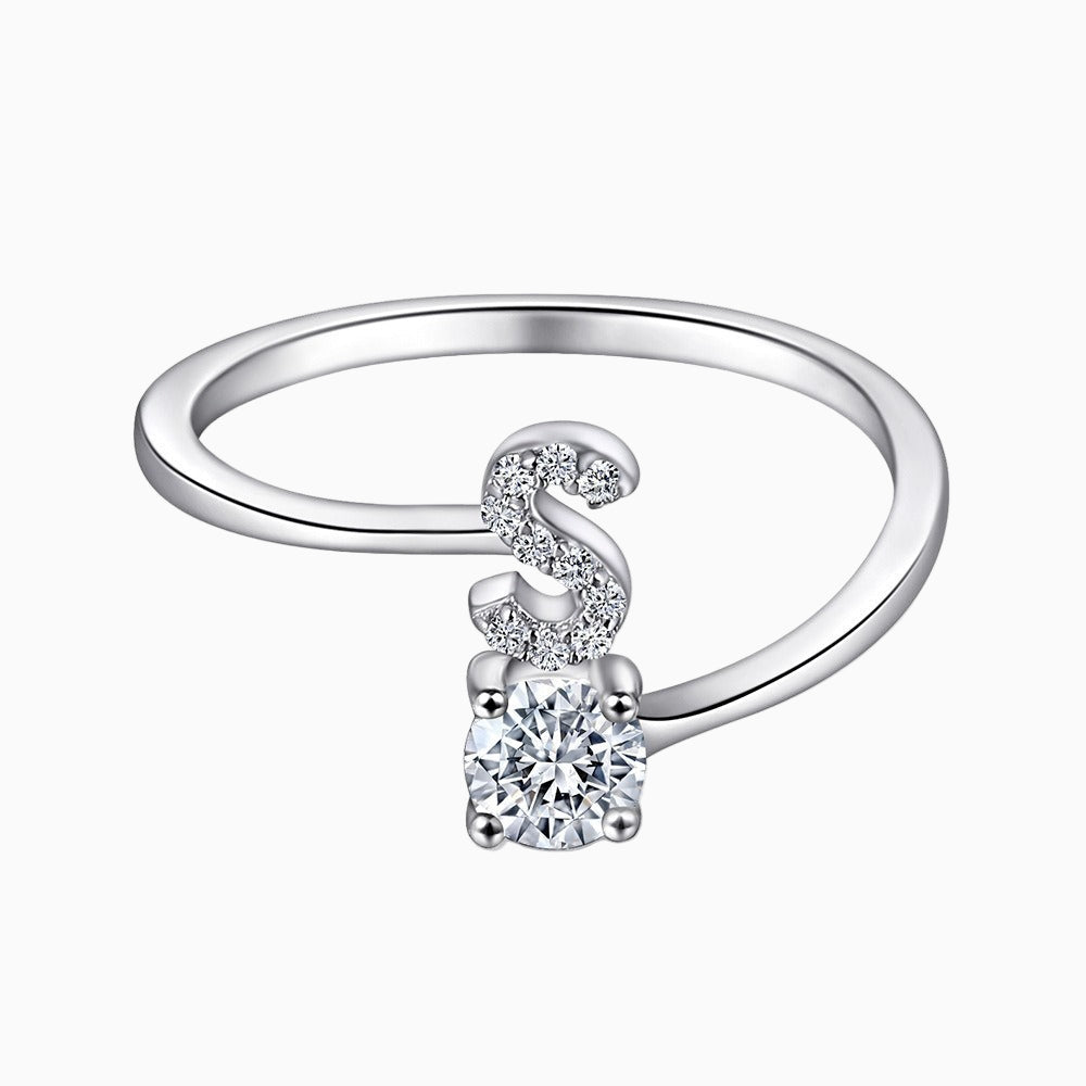 Initial Silver Ring
