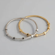 Novara - Diamond Hex Bangle Bracelet