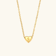 Juliette - Heart Initial Gold Necklace