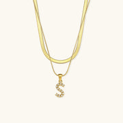 Marissa - Layered Gold Initial Letter Necklace