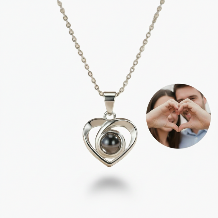 Infinity Heart Projection Pendant