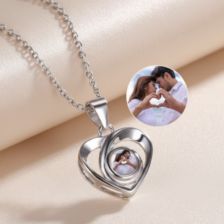 Infinity Heart Projection Pendant
