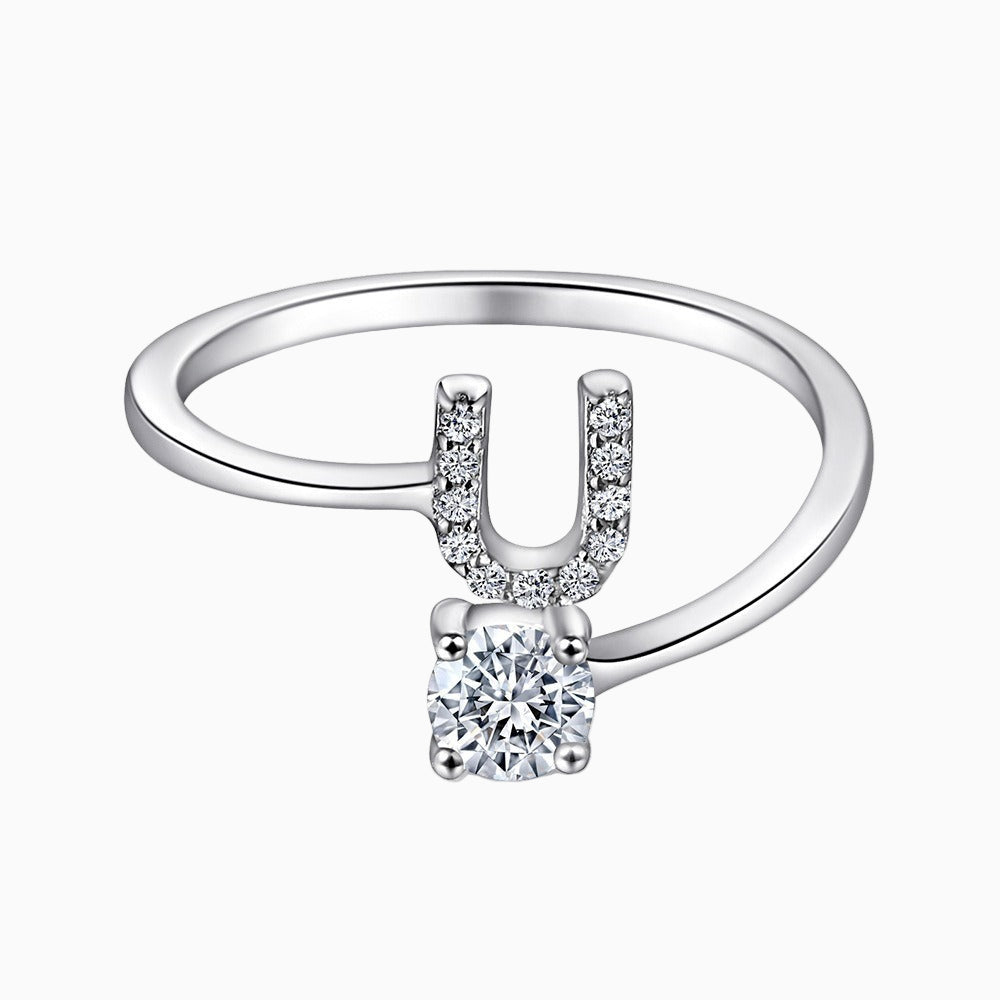 Initial Silver Ring