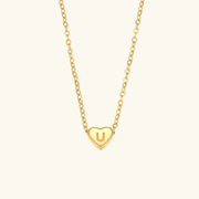 Juliette - Heart Initial Gold Necklace