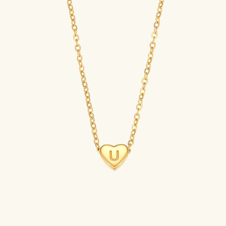 Juliette - Heart Initial Gold Necklace