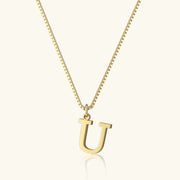 Karina - Letter Initial Gold Necklace