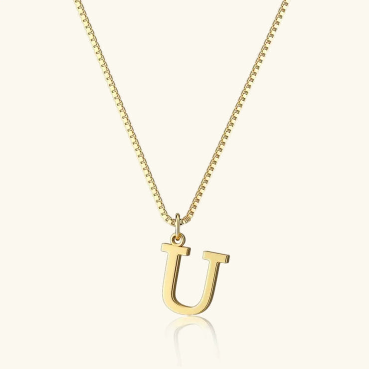 Karina - Letter Initial Gold Necklace