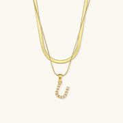Marissa - Layered Gold Initial Letter Necklace