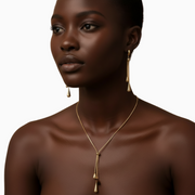 Ismara - Adjustable Pull Droplet Necklace & Earrings