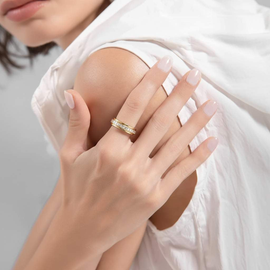 Spinning Ring – Waterproof Tarnish-Free Stainless Steel Fidget Ring