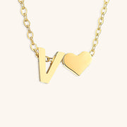 Mallory - Love Initial Letter Necklace