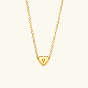 Juliette - Heart Initial Gold Necklace