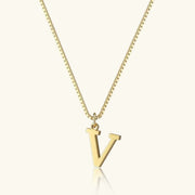 Karina - Letter Initial Gold Necklace