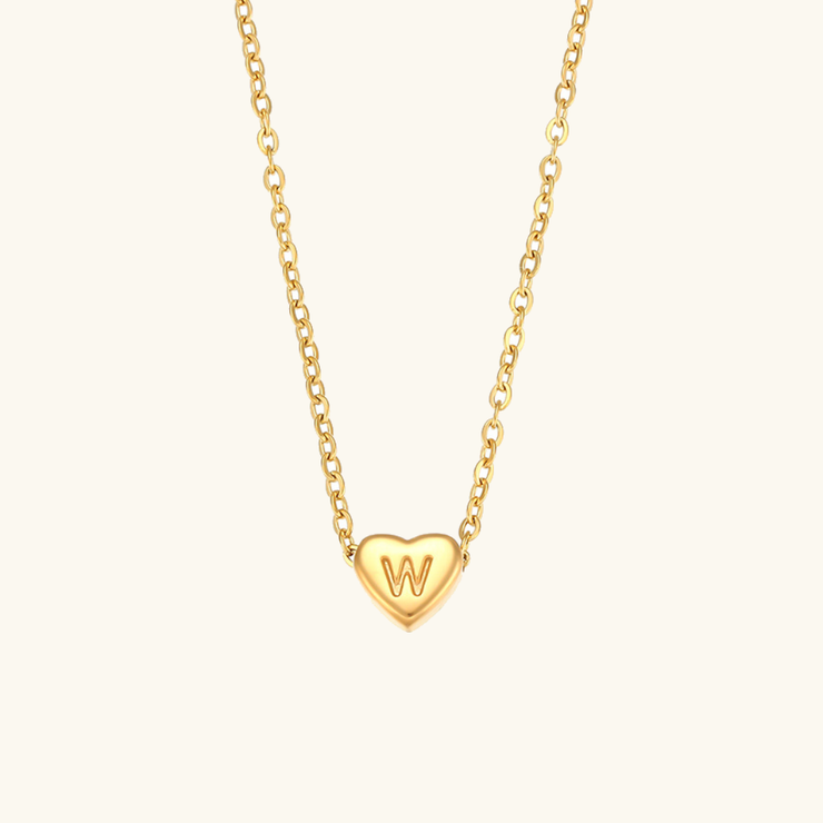 Juliette - Heart Initial Gold Necklace