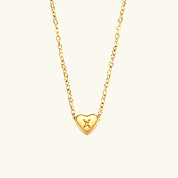 Juliette - Heart Initial Gold Necklace