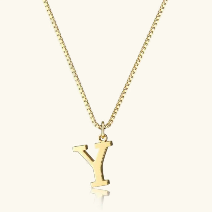 Karina - Letter Initial Gold Necklace