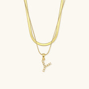 Marissa - Layered Gold Initial Letter Necklace