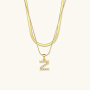 Marissa - Layered Gold Initial Letter Necklace