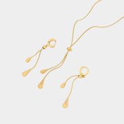 Ismara - Adjustable Pull Droplet Necklace & Earrings