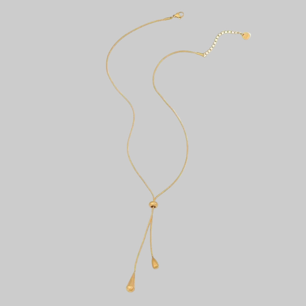 Ismara - Adjustable Pull Droplet Necklace & Earrings