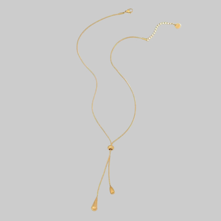 Ismara - Adjustable Pull Droplet Necklace & Earrings