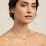 Theresa - Opal Teardrop Layered Necklace
