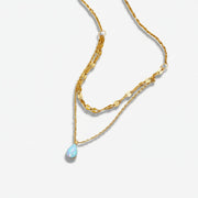 Theresa - Opal Teardrop Layered Necklace