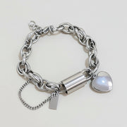 Isla - Chunky Chain Heart Bracelet Silver