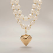 Isla - Pearl Layered Heart Necklace
