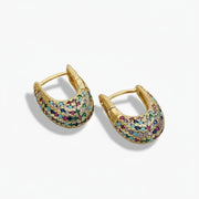 Stella - Chunky Glittering Diamond Hoop Earrings Colorful