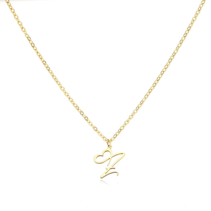 Saphira - Dainty Heart Letter Initial Necklace
