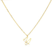 Saphira - Dainty Heart Letter Initial Necklace