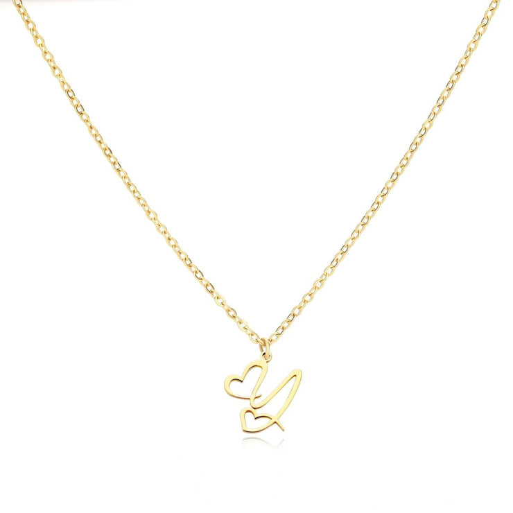 Saphira - Dainty Heart Letter Initial Necklace
