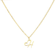 Saphira - Dainty Heart Letter Initial Necklace