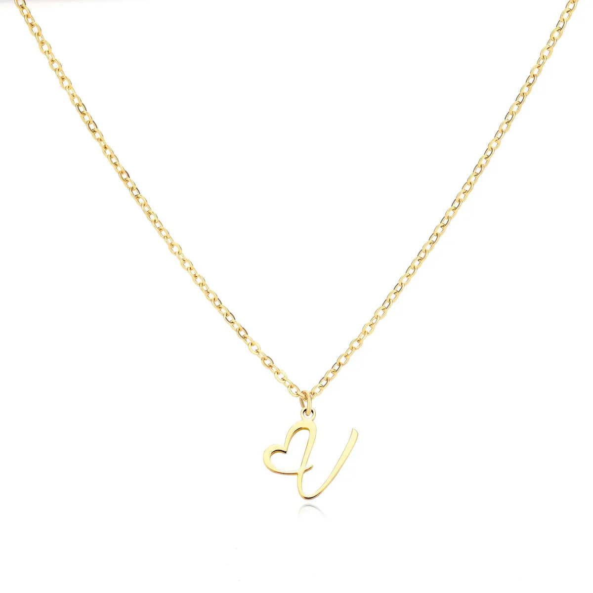 Saphira - Dainty Heart Letter Initial Necklace
