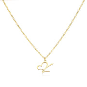 Saphira - Dainty Heart Letter Initial Necklace