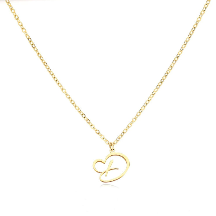 Saphira - Dainty Heart Letter Initial Necklace