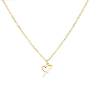 Saphira - Dainty Heart Letter Initial Necklace