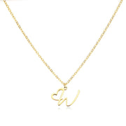 Saphira - Dainty Heart Letter Initial Necklace
