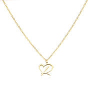 Saphira - Dainty Heart Letter Initial Necklace