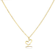 Saphira - Dainty Heart Letter Initial Necklace