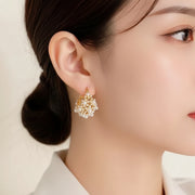 Luna - Dainty Pearl Hoop Earrings