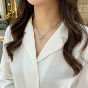 Paperclip Letter Initial Circle Lock Clasp Necklace