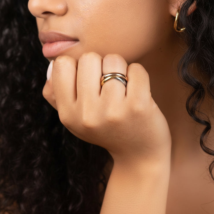 Soraya - Three Toned Loop Ring