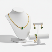 Mila - Emerald Four Leaf Clover Jewelry Set