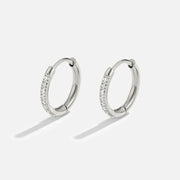 Kaitlyn - Eternity Hoop Earrings Silver