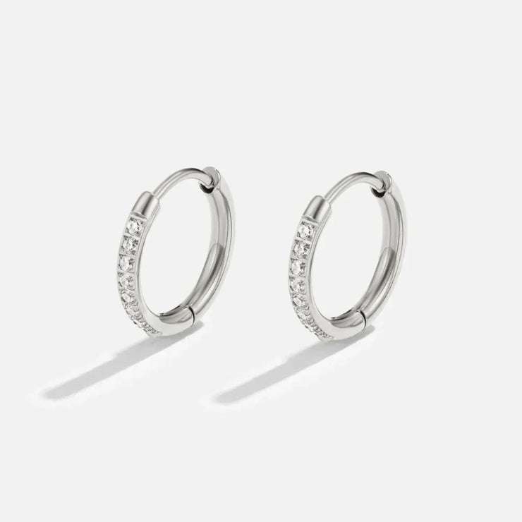 Kaitlyn - Eternity Hoop Earrings Silver