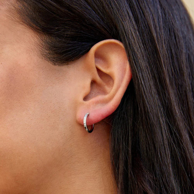 Kaitlyn - Eternity Hoop Earrings Silver