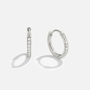Kaitlyn - Eternity Hoop Earrings Silver