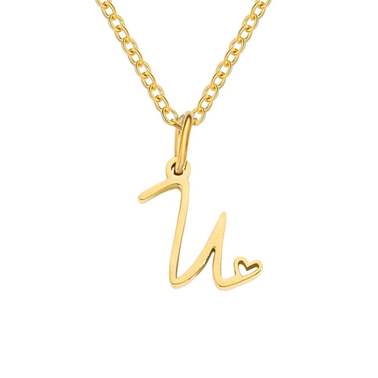 Skyla - Letter Heart Necklace